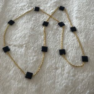 Brass necklace with blue star stone